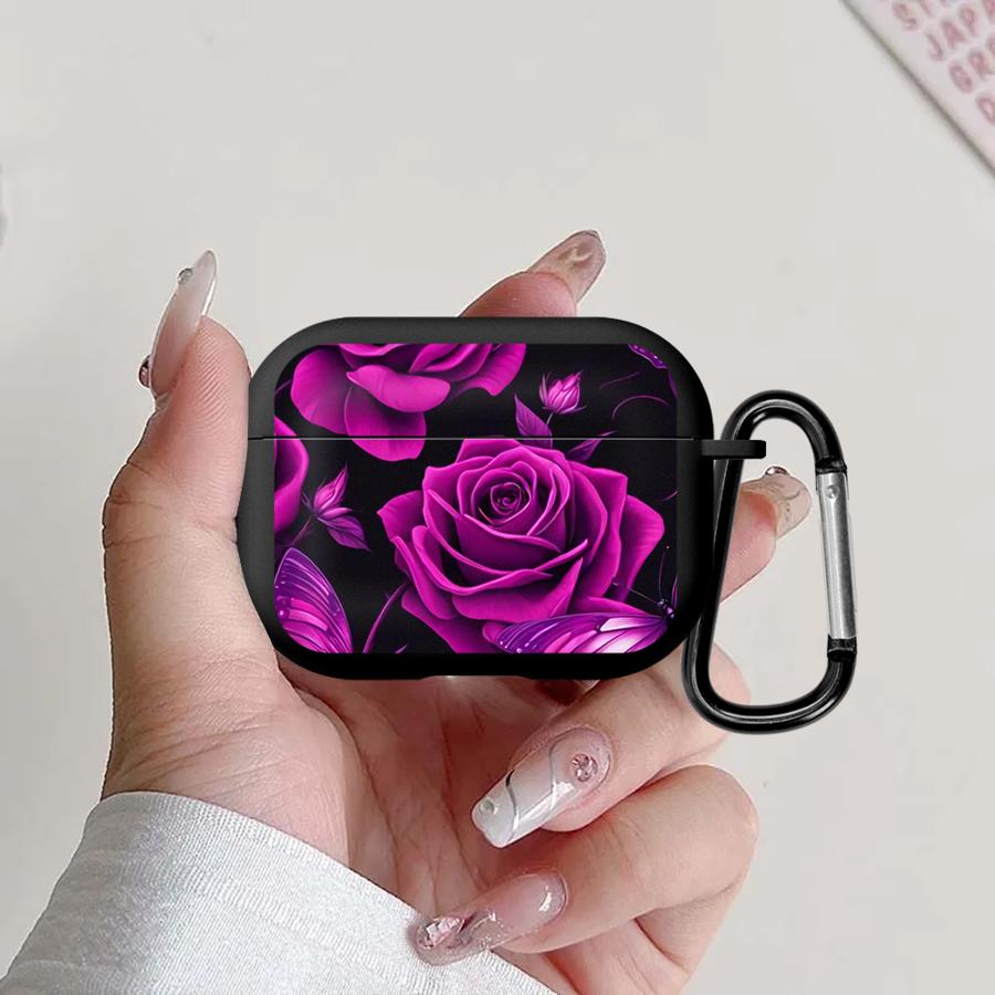 Black Rose Case For Airpods Pro3 Pro2 2 4 Pro 3 1 Earphone Cases Cover Airpods Pro 3