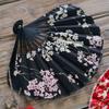 Moganshan Cotton Folding Fan, Cute Cherry Blossom New Chinese-Style Shell Fan, Summer Daily Use Portable Fan