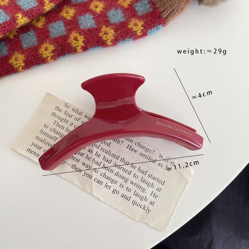 

Праздничная красная ацетатная заколка для волос: Простой, Универсальный Принцессный Стиль для Девочек