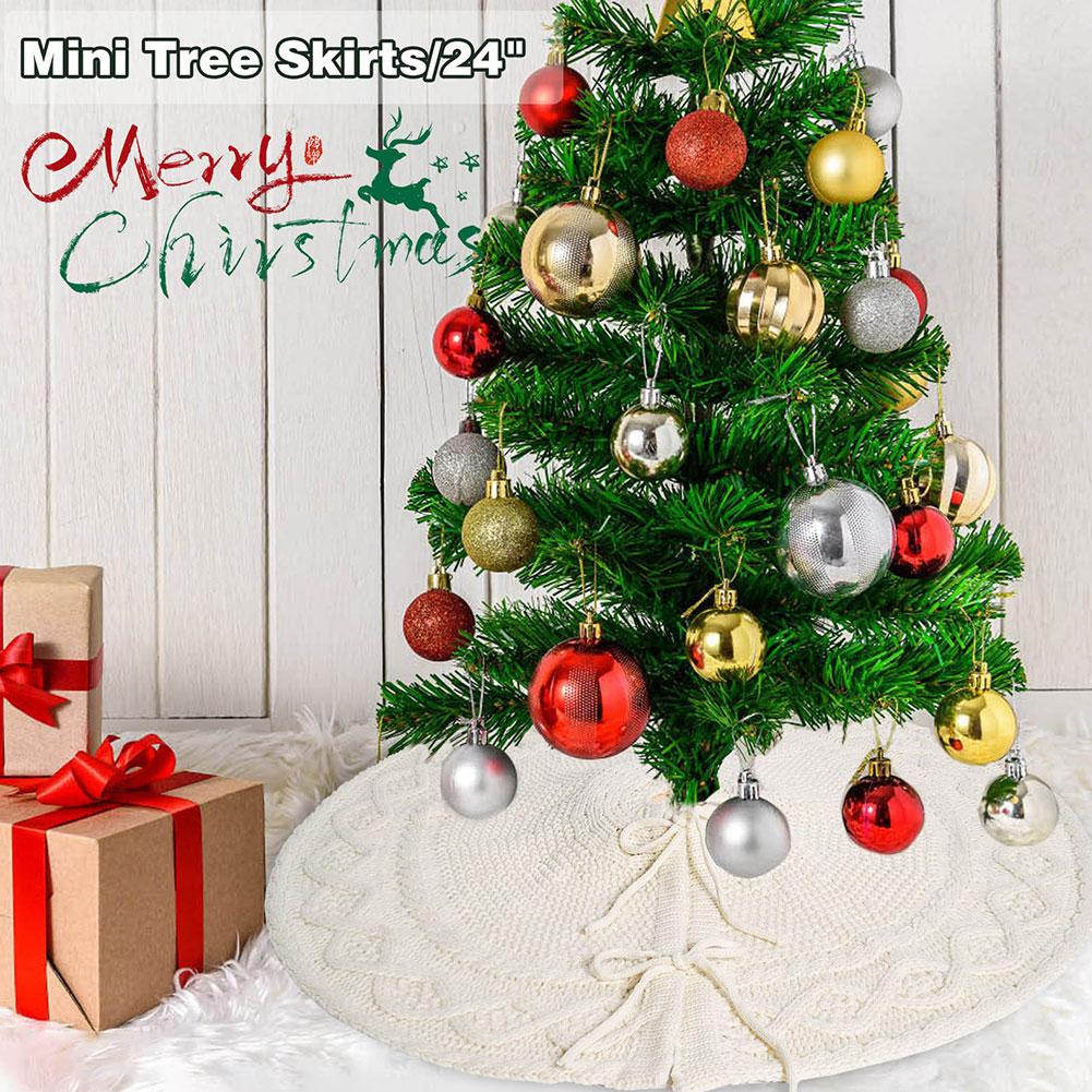 Fusta tricotată pentru brad de Crăciun în stil împletit de 36 de inci Fusta pentru brad de Crăciun plisată Decor pentru petrecerea de Crăciun Fusta de brad cadou