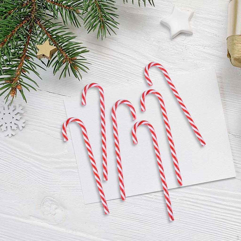 6 Candy Cane Christmas Tree Decorations Pendant Hanging Ornament Year Handmade Gift Garland