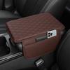 Car Armrest Box Pad Height Increasing Cushion Soft Nappa Leather Storage Bag for Vehicle