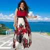 Elegant 2019 Floral Print Sleeveless Maxi Dress For Women In Plus Size Cotton Blend