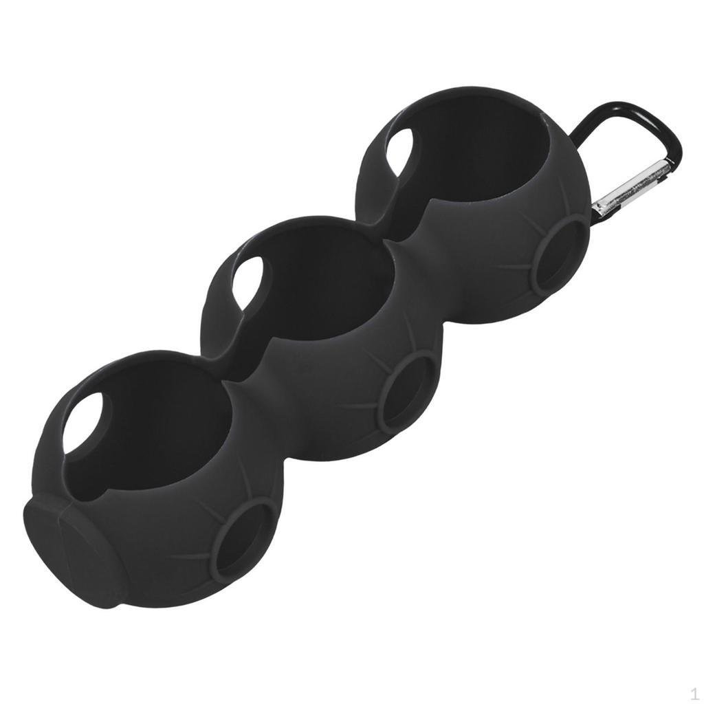 Golf Ball Holder Carrier Lightweight with Hook Holds 3 Balls Sleeve Bag for Training Recreation