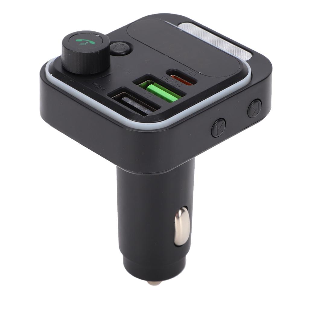 Bluetooth Car Adapter Dual Port Fast Charging Multifunctional FM Transmitter Wireless Radio Adapter 1PC