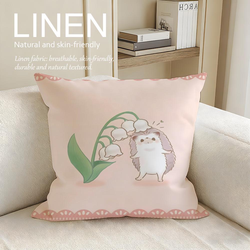Cute Bokko Hedgehog Cushion Cover Pillowcase Set Pcs x x Breathable Washable Sofa Cushion Cover