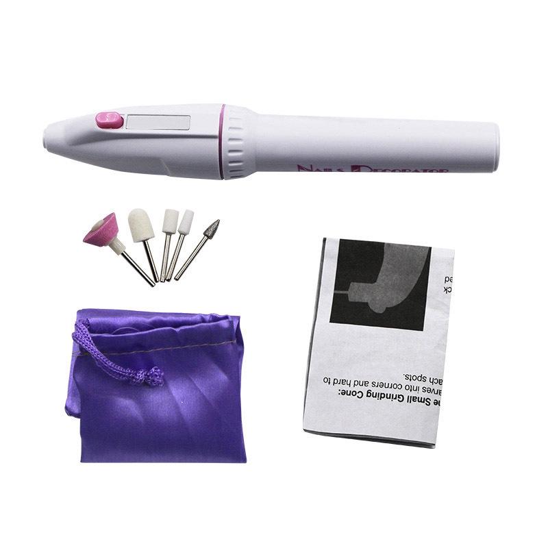 Portable Mini Electric Manicure Grinder Pen with 5 Grinding Heads