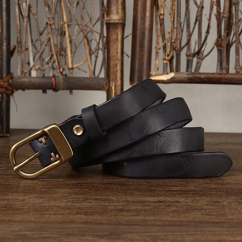 

Тонкий ремень женский ретро потертый натуральная кожа чистая коровья кожа модный дикий женский узкий ремень 120cm