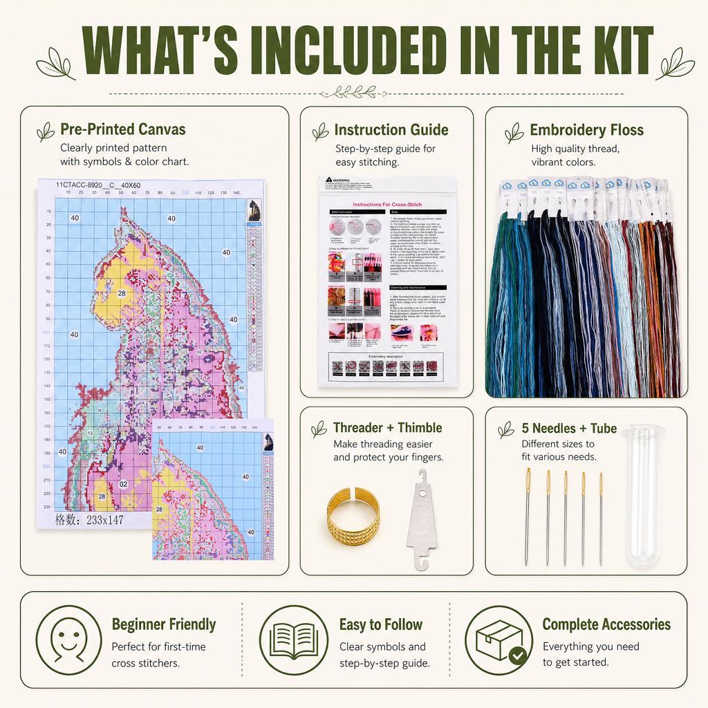Christmas Full 11CT 3 Strands DIY Stamped Embroidery Needlepoint Starter Kits for Beginners Adults Home Wall Decor 15.75x15.75in