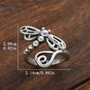 New Niche Vintage CopperColor Dragonfly Opening Ring Ladies  Trend Holiday Party Jewelry Accessory Gift