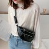 PU Leather PU Chest Bag Solid Color Crossbody Waist Pack Portable Women Chest Crossbody Bag  Sport