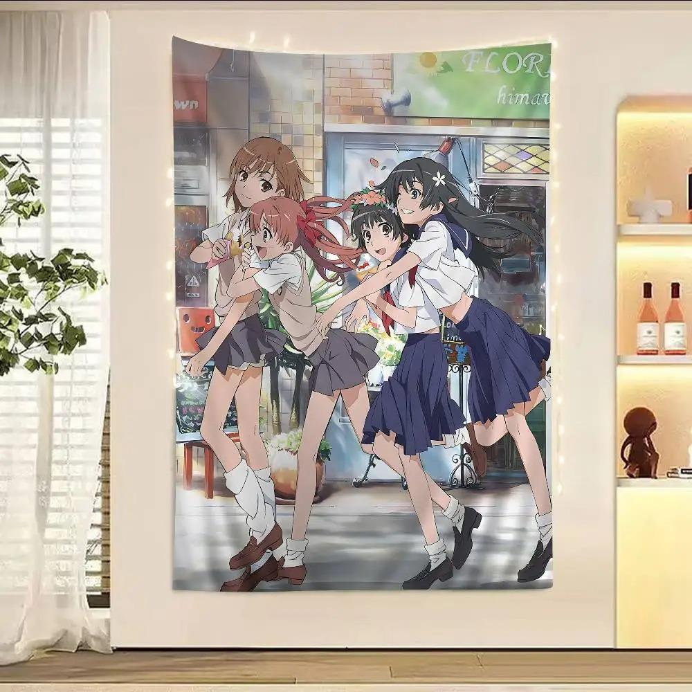 Pewien Kawaii Naukowy Railgun Anime Kreskówka Gobelin Dekoracja Ścienna Domowy Wystrój Domu