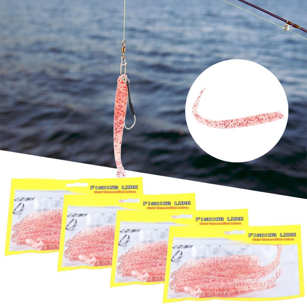 40PCS Soft Simulation Fishing Lure 10cm Fishing Bait Earthworm Bait  Freshwater Fishing