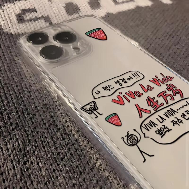 Clear Transparent Fashion Korean INS Phone Case For IPhone 17 Air 16 15 14 13 12 11 Pro Max 16E Y2K Soft Back Protective Cover