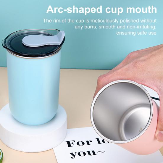Water Cup 300ml Ergonomic Milk Cup Comfortable Grip Double-Layer Coffee Cup Tooth Brushing Cup Mouthwash Cup Multifunctional Mixing Cup