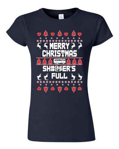 Junior Merry Christmas Sh*tter Is Full Ugly X-Mas Gift Holiday DT T-Shirt Tee Unisex T-Shirt XL