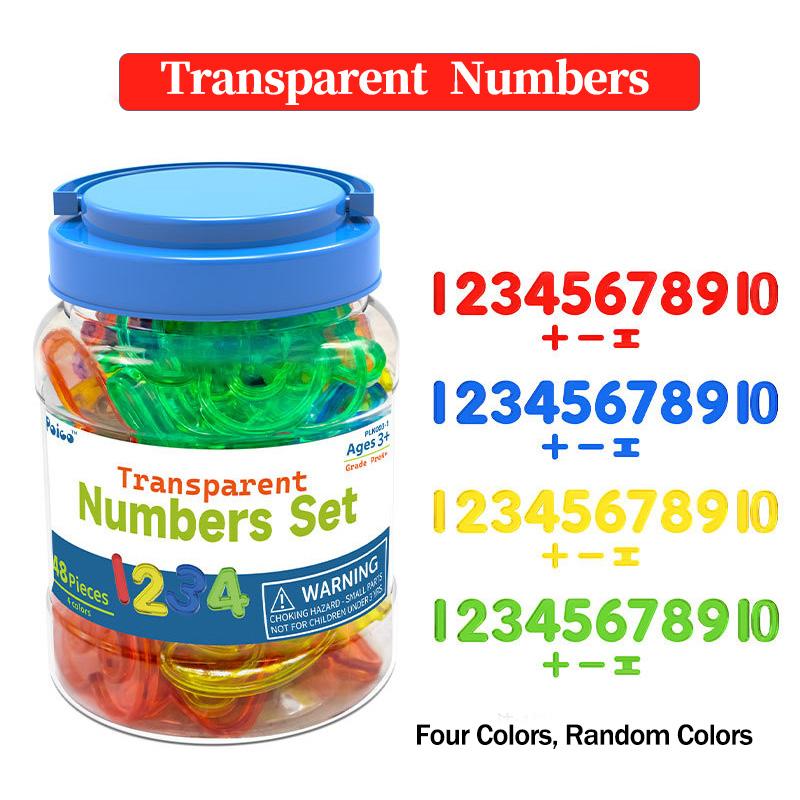 Kids Colorful Transparent Letters Numbers Set Sensory Light Table Toy Counting Spelling Montessori Educational Mathematical Toy