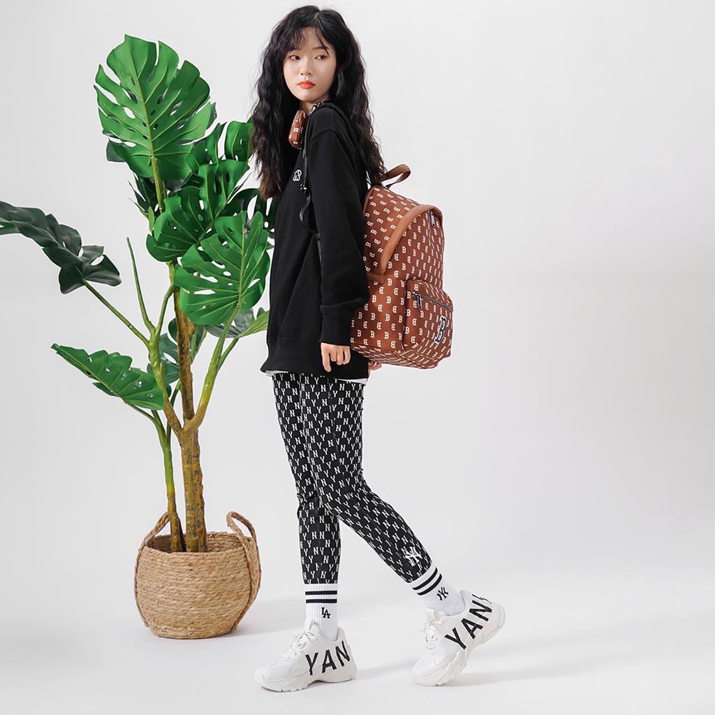 New MLB Old Flower Leggings Women's Black 3FLGM0124-50BKS