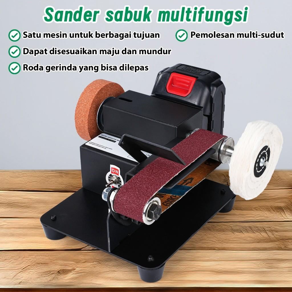 7 Speed Multifunctional Belt Sander Adjustable Vertical Belt Sanding Polishing Machine Small Desktop Grinder