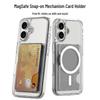 Minimalist Magnetic Magsafe Card Holder: Transparent PC Dual-Card Wallet with Side Push Design