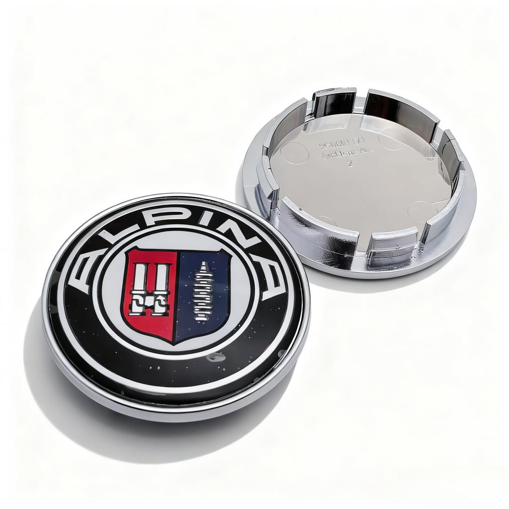 4pcs Alpina Logo Emblem Badge Car Wheel Center Caps 65MM Clips 56MM Wheels Hub Cap Rim Hubcap Dust Cover Replace Car Accessories