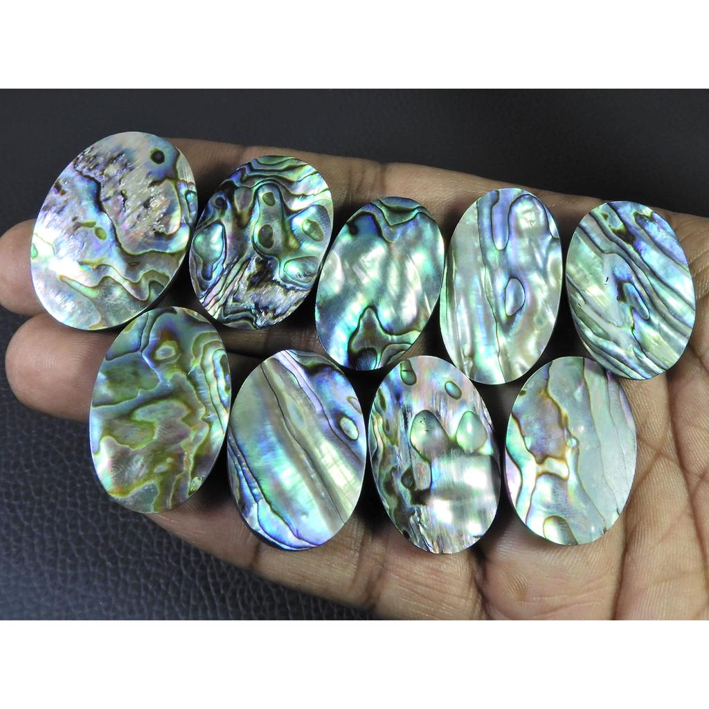 337Cts.Abalone Shell Oval Cabochon Loose Natural Gemstone 09Pcs Lot 30-33MM C-1720