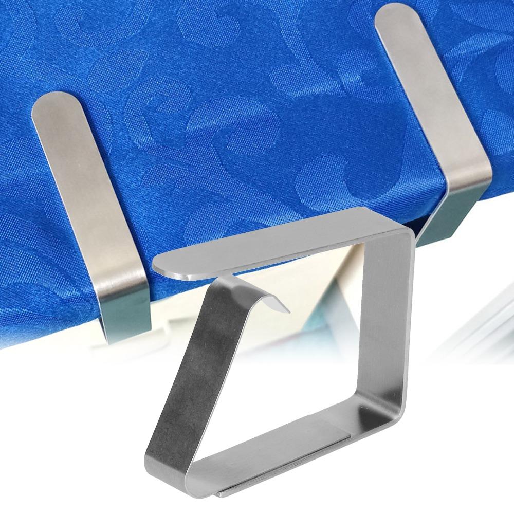 3Pcs Easy Install Stainless Steel Tablecloth Clip Adjustable Thickened Fixing Clamp Long Style Anti-slip Home Clip Home Use