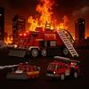 KaiZhi City Fire Truck Model: Pull-back Water Sprinkler Car DIY Building Blocks for Kids
