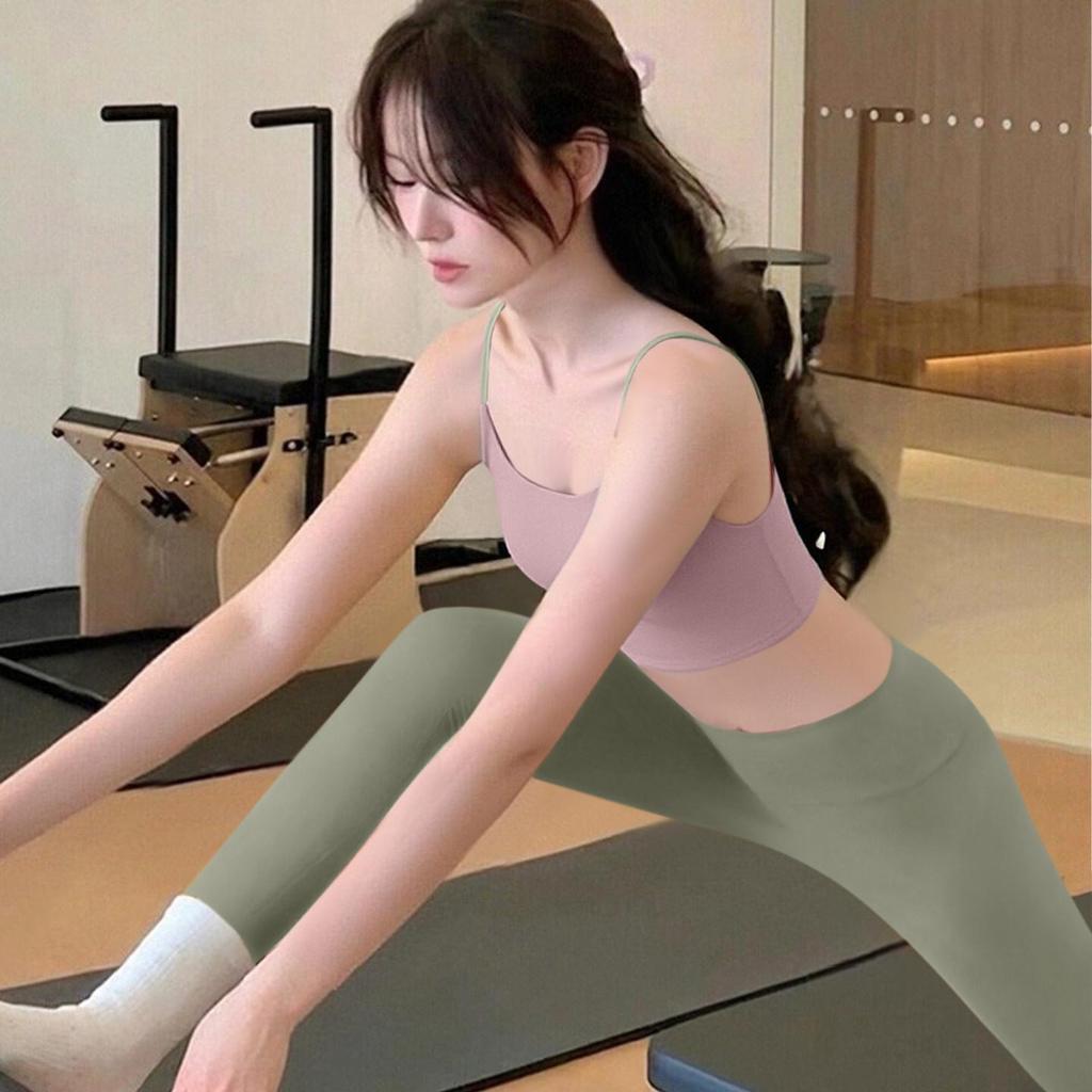 Women's Beautiful Yoga Top with Chest Pads - Sports Fitness Vest for Pilates with Stylish Back Design