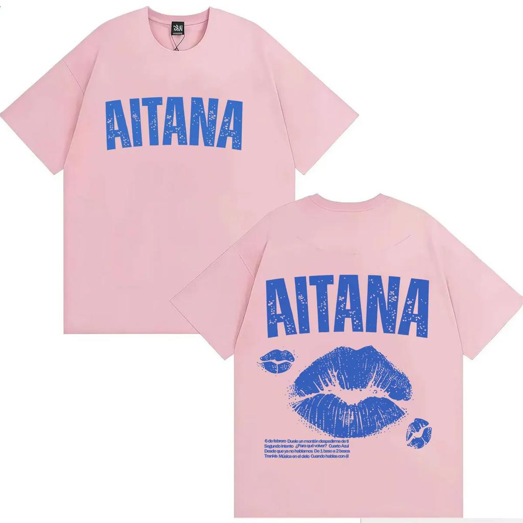 Rapper Aitana 2026 Doppelseitiger Print Grafik T-Shirts Herren Damen Lässig Sommer Harajuku Übergroßes Kurzarm-T-Shirt Unisex