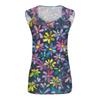 Womens Tank Top V Neck Basic Printed Casual Flowy Sleeveless Deep Side Cut Tops For Women