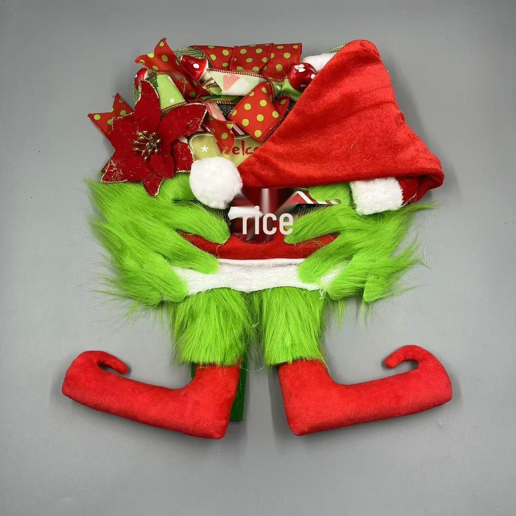 Upside-Down Christmas Candy Wreath and Ornaments for Door and Party Decoration