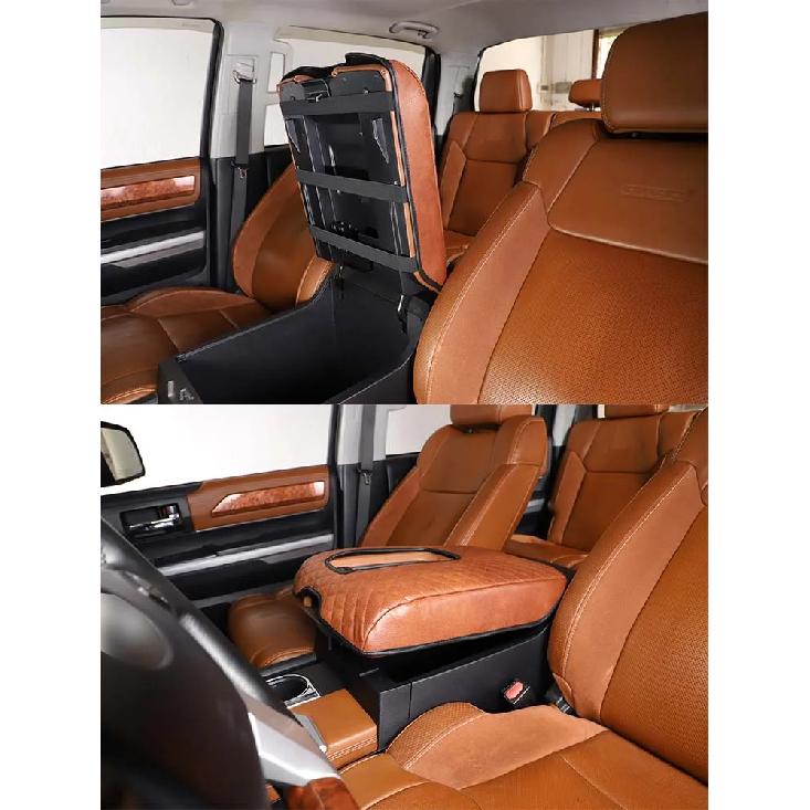 Für Toyota Tundra 2007-2021 PU-Leder Auto Innenraum Mittelkonsolenabdeckung Armlehnenbox Schutzabdeckung Zierleiste Innenraumzubehör