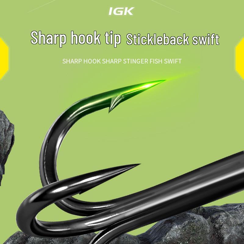 Reinforced Black Nickel Teflon Triple Hook - Rust & Corrosion Resistant High-Carbon Steel Lure Hook
