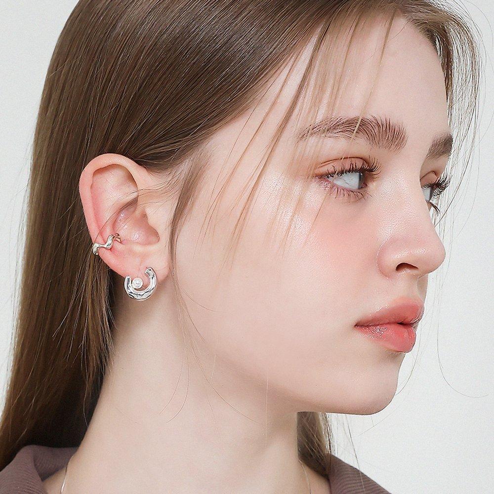 J.Lauren [Aube] Drizzle Silver Ear Cuff Ae016