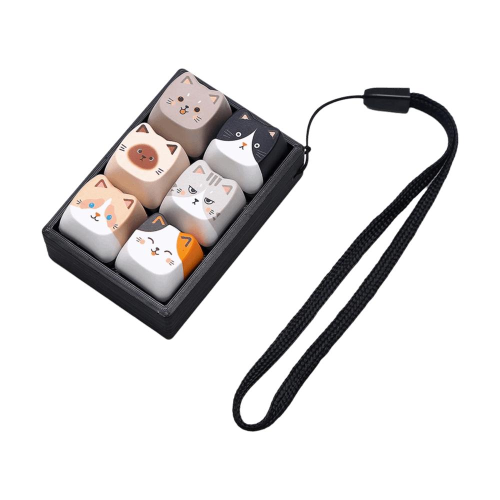 Mechanical Button Anti-stress Fidget Toy Cartoon Backpack Pendant Cat Keycap Keychain Bag Pendant