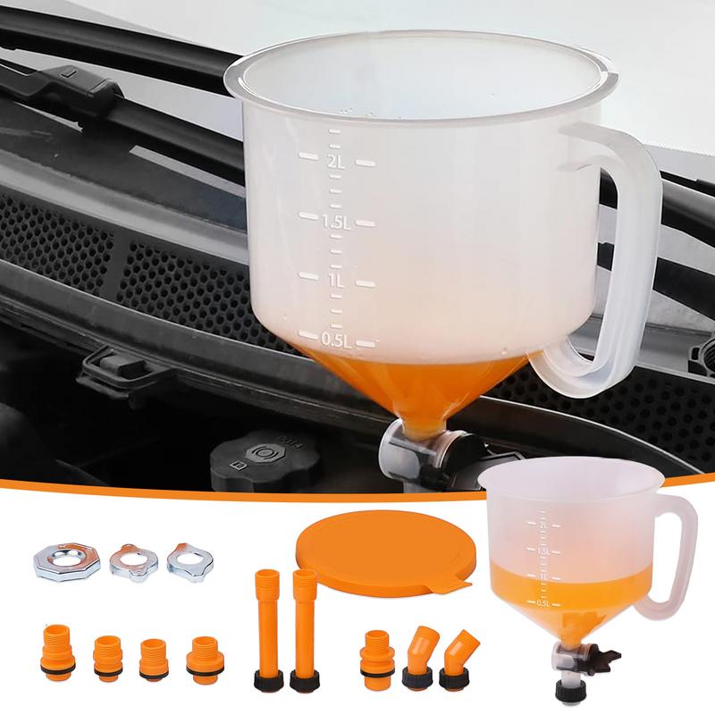 15Pcs/Set Car Accessories Fit Universal Vehicles Pour Oil Tool Spill Proof Coolant Filling Kit Plastic Filling Funnel Spout