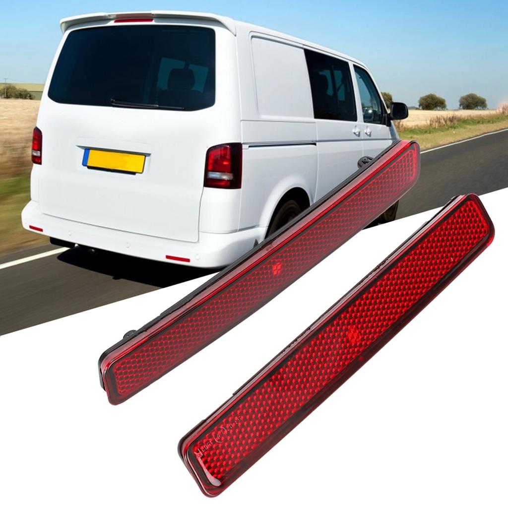 Pair of Rear Bumper Reflector Assembly Light Fit for T5 Transporter 20033011 7E0945105Red