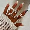 Geometric Light Face Ring Set With Spiral Design For Women Fashion Jewelry
