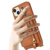 For iPhone 15 Plus/14 Plus Case Card Bag PU Leather+TPU Phone Cover with Ring Kickstand