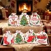 Christmas Eve Gift Wraps 2Pcs Drawstring Bags, Xmas Tree Reindeer Printed Candy Treat Decoration Pouches Pouches, Reusable Fabric Holiday Party