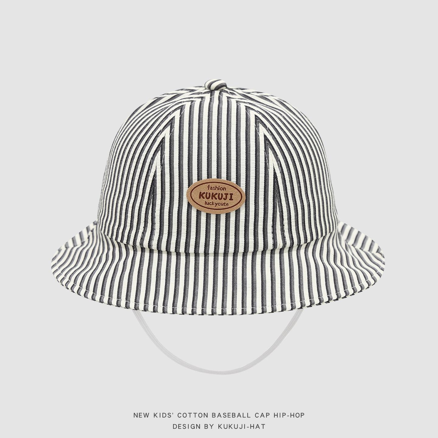 

Kids Fisherman Hat 50cm 1-3 Years Striped Baby Cap Spring Summer Boys Girls Sun Hat Outdoor Beach Travel Trendy Personalized 50CM чорний