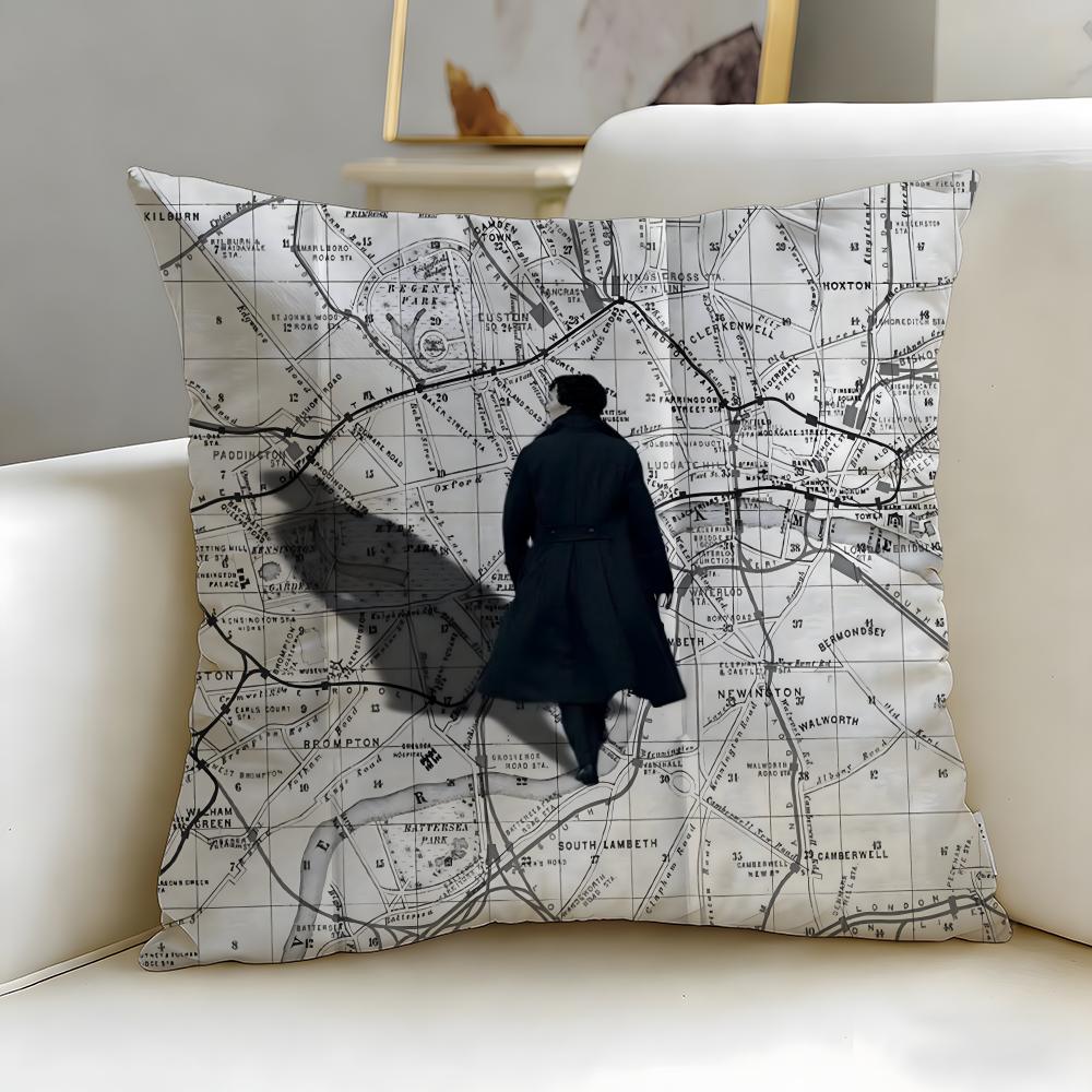 Beliebte Sherlock Holmes Kissenhülle Weich Leicht zu waschen Kissenbezug Vielseitig für Sofa Bett Reise und Büro