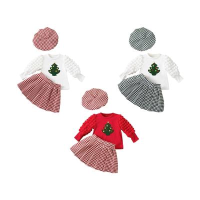Adorable Ensemble de Costume Thème Père Noël Pour Filles Vêtement de Fête Doux Vêtements de Fête Légers Tenues de Célébration de Noël