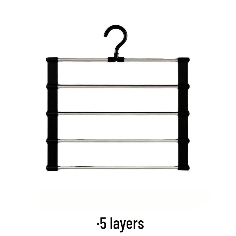 Multi-Layer Anti-Slip Folding Pants Rack - Stainless Steel, Multi-Functional Storage Solution