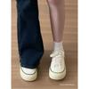 Versatile platform low-top canvas shoes women's new casual fashion student white shoes ugly cute big head board shoes