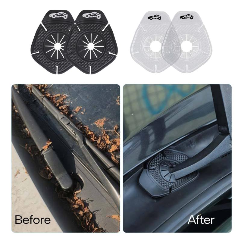 2 Stück Auto Scheibenwischerarm Unteres Loch Schutzabdeckungen Windschutzscheiben Wischerabdeckung Polster Staubschutz Schmutz Blätter Staubdichte Hülle