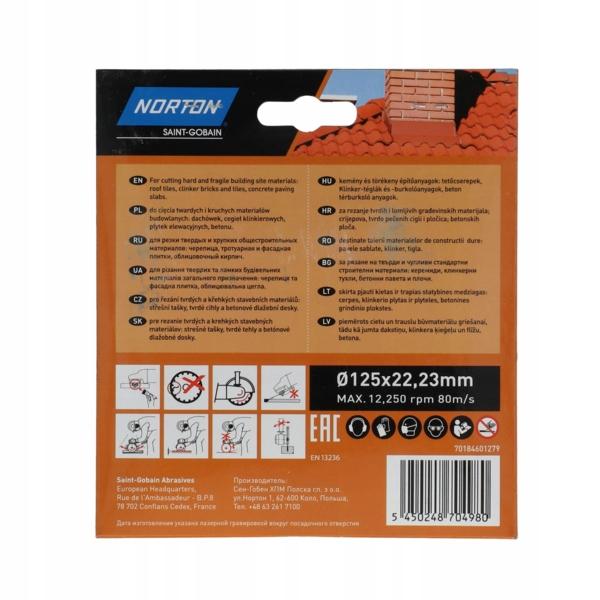 NORTON BRICKS Diamond Disc 125mm X 22mm