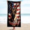 1PC Custom Name American Flag German Shepherd Beach Towel Highly Absorbent And Sand-Resistant Towel for Swimming, Pool, Yoga, And Travel Lightweight