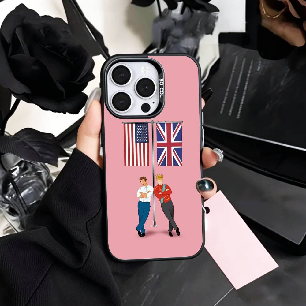 

Red W-White and royal blue Phone Case For iPhone17,16,15,14,13,12,11 Plus,Pro Max Colored Silver Plated Inside Cover iPhone17PRO